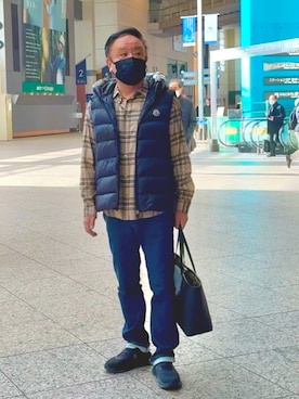 「アイテム（スニーカー）」を使った、かつさん（メンズ・174cm）の冬コーディネート