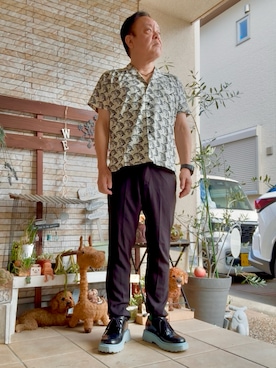 「AZUL by moussy（アズールバイマウジー）のA PERFECT TROUSERS（スラックス）」を使った、かつさん（メンズ・174cm）の夏コーディネート