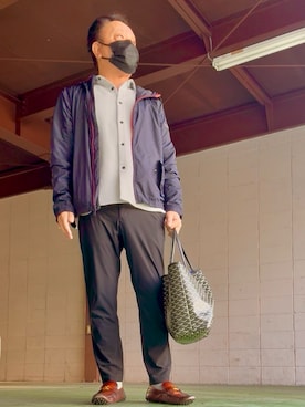 「アイテム（ナイロンジャケット）」を使った、かつさん（メンズ・174cm）の冬コーディネート