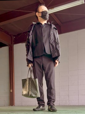 「アイテム（ナイロンジャケット）」を使った、かつさん（メンズ・174cm）の冬コーディネート