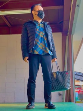 「アイテム（パンツ）」を使った、かつさん（メンズ・174cm・50代）の冬コーディネート