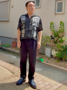 「アイテム（ローファー）」を使った、かつさん（メンズ・174cm・50代）の夏コーディネート