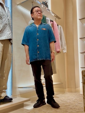 「VERSACE（ヴェルサーチ）のアイテム」を使った、かつさん（メンズ・174cm）の夏コーディネート