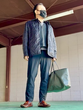 「アイテム（ベスト）」を使った、かつさん（メンズ・174cm）の秋コーディネート