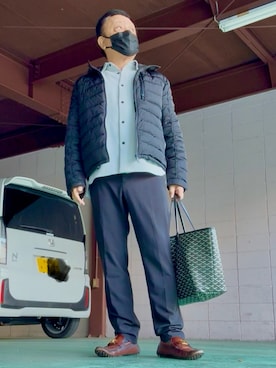 「アイテム（モカシン/デッキシューズ）」を使った、かつさん（メンズ・174cm）の秋コーディネート