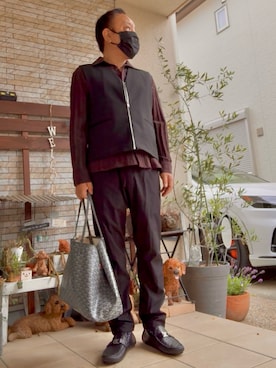 「niko and...（ニコアンド）の[NUMERALS]WIDE TAPERED PANT（その他パンツ、ブラック系）」を使った、かつさん（メンズ・174cm）の春コーディネート