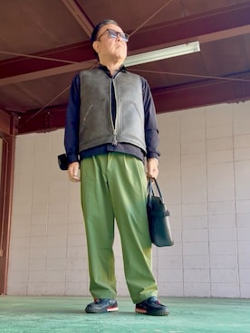 「アイテム（モカシン/デッキシューズ）」を使った、かつさん（メンズ・174cm）の秋コーディネート