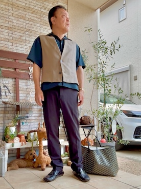 「アイテム（モカシン/デッキシューズ）」を使った、かつさん（メンズ・174cm）の秋コーディネート