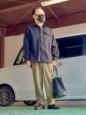 「アイテム（モカシン/デッキシューズ）」を使った、かつさん（メンズ・174cm）の秋コーディネート