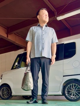 「アイテム（モカシン/デッキシューズ）」を使った、かつさん（メンズ・174cm）の秋コーディネート