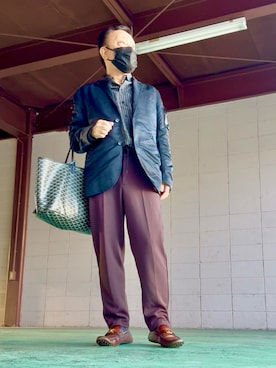 「アイテム（テーラードジャケット）」を使った、かつさん（メンズ・174cm）の秋コーディネート