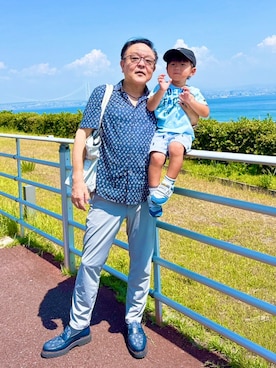 「アイテム（ローファー）」を使った、かつさん（メンズ・174cm）の夏コーディネート