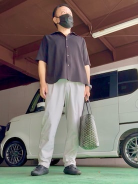 「Lui's（ルイス）のアイテム（シャツ/ブラウス）」を使った、かつさん（メンズ・174cm・60代）の夏コーディネート