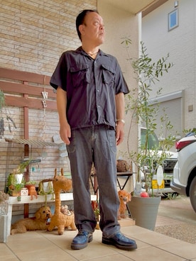 「アイテム（ローファー）」を使った、かつさん（メンズ・174cm）の秋コーディネート