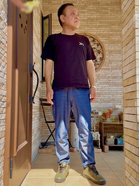 「JUNRED（ジュンレッド）のアイテム（パンツ）」を使った、かつさん（メンズ・174cm）の夏コーディネート