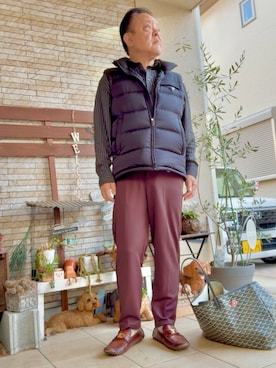 「アイテム（モカシン/デッキシューズ）」を使った、かつさん（メンズ・174cm）の秋コーディネート