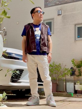 「アイテム（パーカー）」を使った、かつさん（メンズ・174cm）の夏コーディネート