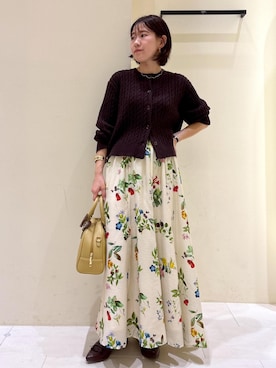 「ROPE' PICNIC（ロペピクニック）のポインテッドキルトパンプス（パンプス、ブラウン系）」を使った、Sumi.さん（レディース・152cm）の秋コーディネート