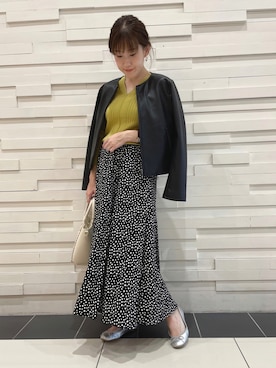 「ピスタチオ」｜「アイテム（ノーカラージャケット）」を使った、Sumi.さん（レディース・152cm）の秋コーディネート