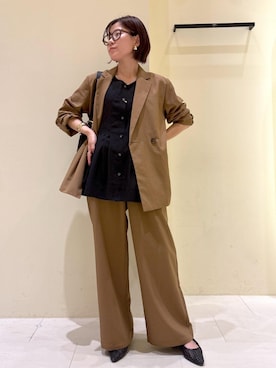 「アイテム（テーラードジャケット、イエロー系）」を使った、Sumi.さん（レディース・152cm）の夏コーディネート