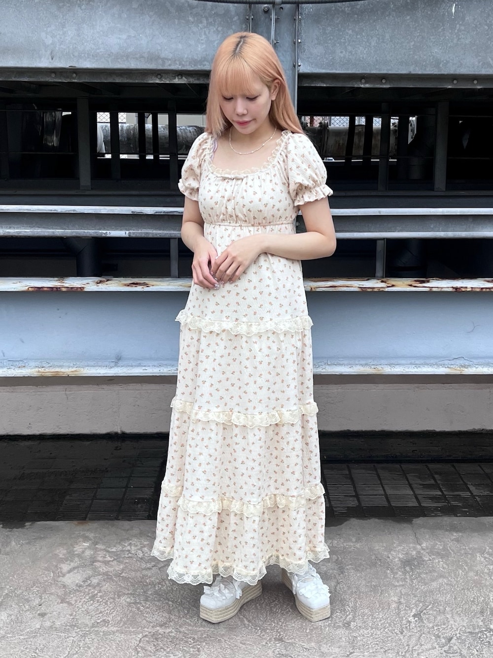 【人気ショップが最安値挑戦！】 merry jenny（メリージェニー）の「petit flowerﾊﾟﾌﾜﾝﾋﾟｰｽ ワンピース