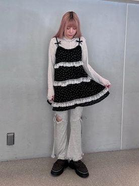 「merry jenny（メリージェニー）のアイテム（ワンピース/ドレス）」を使った、tomomiさん（レディース・163cm）の夏コーディネート
