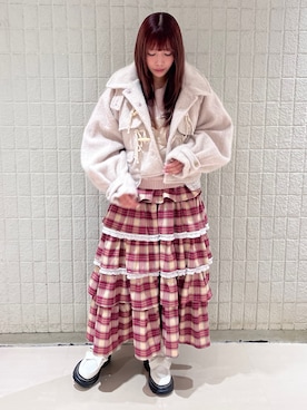 「アイテム（ダッフルコート）」を使った、tomomiさん（レディース・163cm）の冬コーディネート