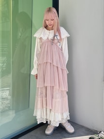 セットアップ着用可能】flowerフリルティアードスカート｜メリー