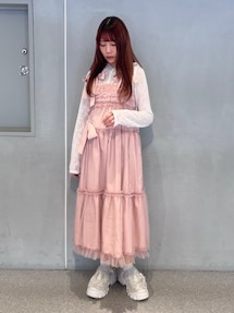 merry jenny チュールリボンキャミワンピース　ピンク チュールリボンキャミワンピース｜メリージェニー（merry jenny）公式