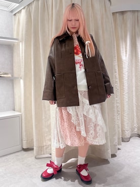 「merry jenny（メリージェニー）のアイテム（ブルゾン）」を使った、tomomiさん（レディース・163cm）の秋コーディネート