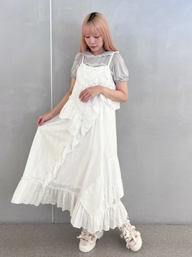 「merry jenny（メリージェニー）のアイテム（ワンピース/ドレス）」を使った、tomomiさん（レディース・163cm）の夏コーディネート