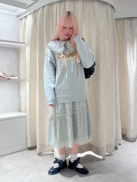「merry jenny（メリージェニー）のアイテム（バレエシューズ）」を使った、tomomiさん（レディース・163cm）の秋コーディネート