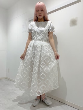 「merry jenny（メリージェニー）のアイテム（ジャンパースカート）」を使った、tomomiさん（レディース・163cm）の夏コーディネート