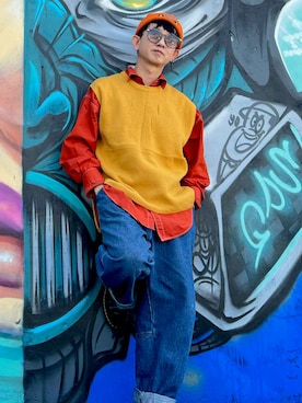「VANS（バンズ）のアイテム（ニットキャップ/ビーニー）」を使った、sofunさん（メンズ・166cm）の冬コーディネート