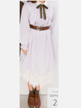 「axes femme POETIQUE（アクシーズファムポエティック）のアイテム（ワンピース/ドレス）」を使った、aoiriyuさん（レディース・152cm）の秋コーディネート