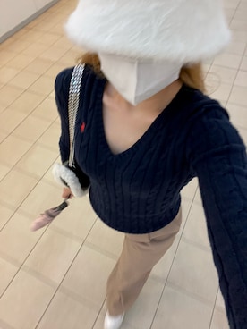 「Ralph Lauren」｜「アイテム（スラックス）」を使った、myuuchangさん（レディース・162cm）の秋コーディネート