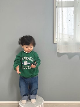 「一歳男の子」｜LEOkun__さん（キッズ・80cm）の冬コーディネート