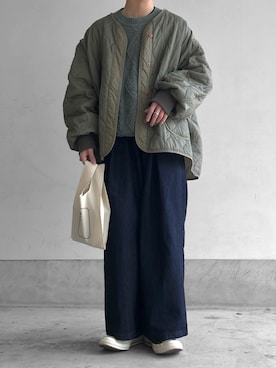 「マイベストコーデ2022」｜「アイテム（ミリタリージャケット）」を使った、花粉症さん（メンズ・173cm）の冬コーディネート