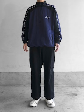 「Reebok（リーボック）のアイテム（スウェット）」を使った、花粉症さん（メンズ・173cm）の冬コーディネート