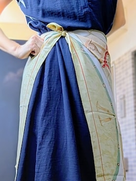 「アイテム（ストール/ショール）」を使った、堀田　純子さん（レディース・162cm）の秋コーディネート