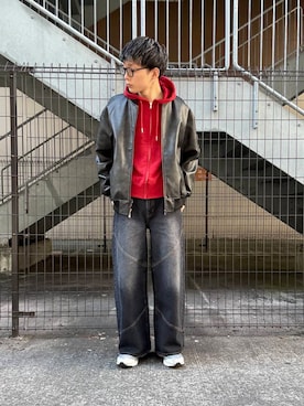 「アイテム（MA-1）」を使った、わかさまさん（メンズ・173cm）の冬コーディネート