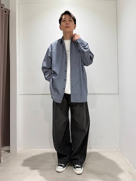 「カーブデニム」｜わかさまさん（メンズ・173cm）の夏コーディネート