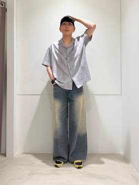 「オープンカラー」｜わかさまさん（メンズ・173cm）の夏コーディネート