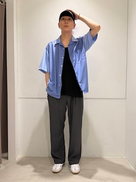 「オープンカラー」｜わかさまさん（メンズ・173cm）の夏コーディネート