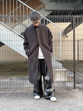 「SENSE OF PLACE by URBAN RESEARCH（センスオブプレイスバイアーバンリサーチ）のアイテム（ステンカラーコート）」を使った、わかさまさん（メンズ・173cm）の冬コーディネート
