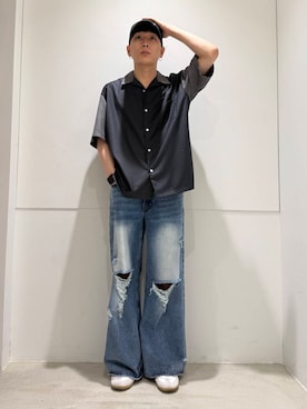 「オープンカラー」｜わかさまさん（メンズ・173cm）の夏コーディネート