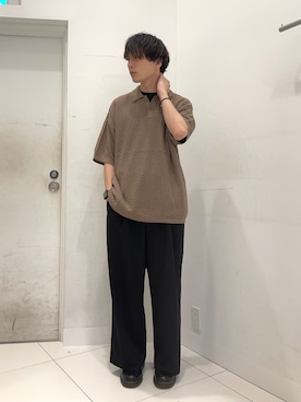 「ドレスシューズ」｜「アイテム（スラックス）」を使った、わかさまさん（メンズ・173cm）の春コーディネート
