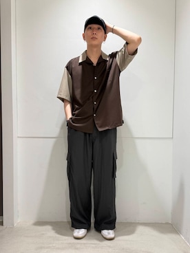 「オープンカラー」｜わかさまさん（メンズ・173cm）の夏コーディネート
