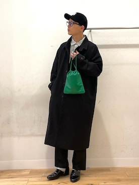 「SENSE OF PLACE by URBAN RESEARCH（センスオブプレイスバイアーバンリサーチ）のアイテム（ステンカラーコート）」を使った、わかさまさん（メンズ・173cm）の冬コーディネート