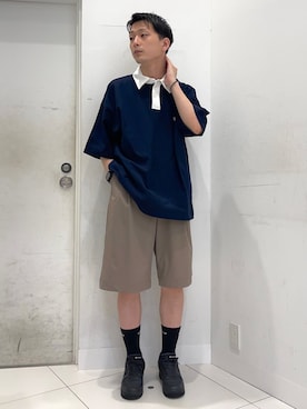 「ラガーシャツ」｜わかさまさん（メンズ・173cm）の夏コーディネート